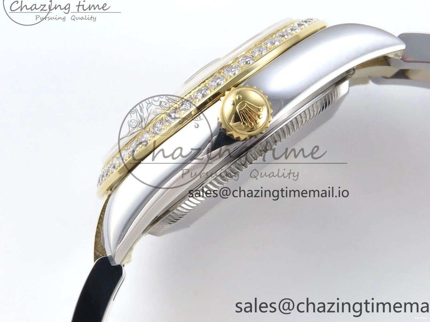 MiroTime 0317 DateJust 31 278383RBR ARF 1:1 Best Edition 904L Steel White Roman Dial Diamonds Bezel on SS YG Oyster Bracelet ETA Cozy 400